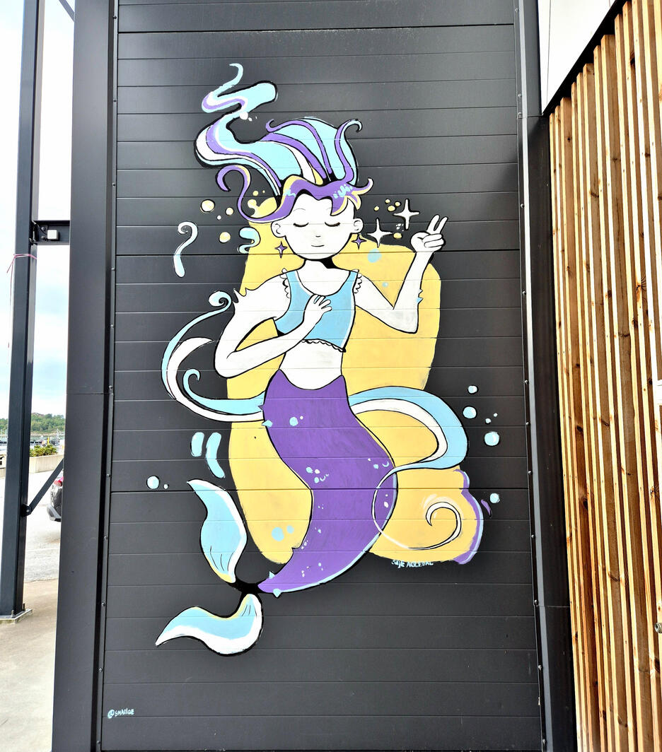 Mermaid mural painting