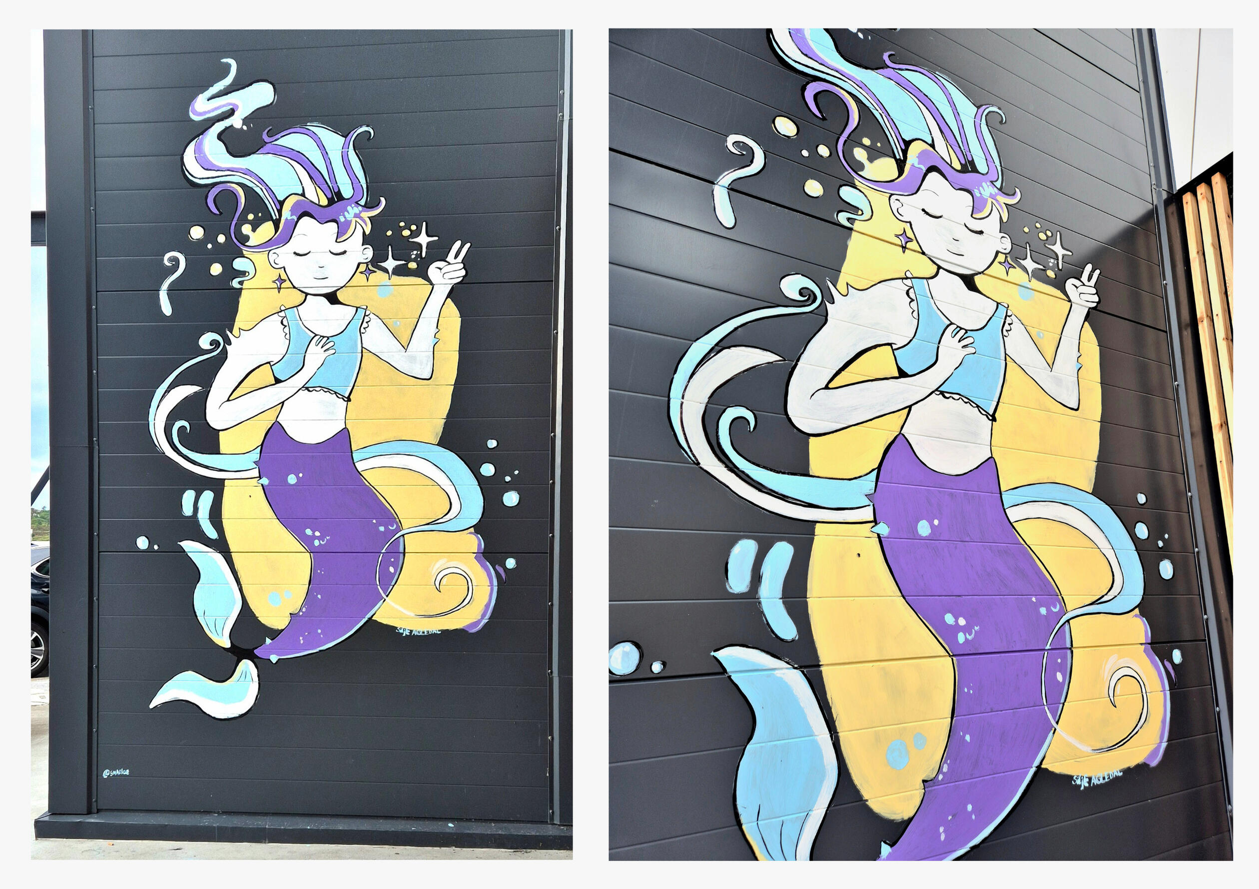 Mermaid mural artwork by smariqe | Silje Agledal, illustrator from norway